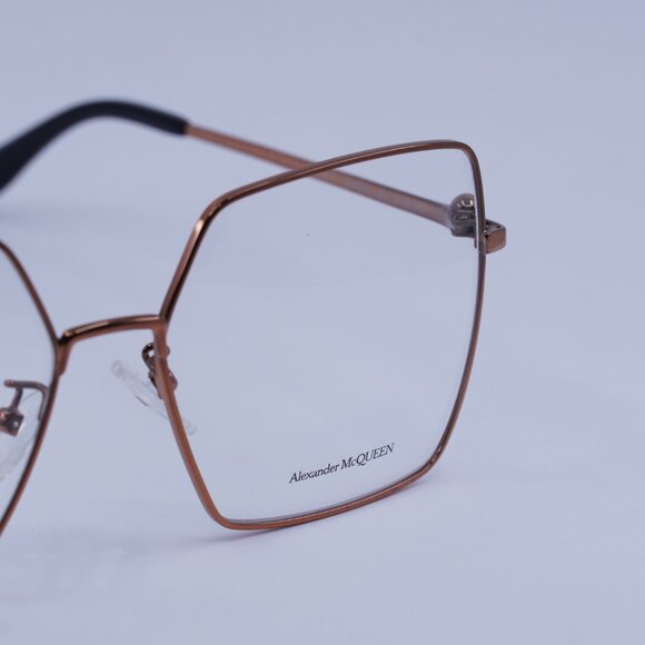 Alexander McQueen AM0276O 003 Eyeglasses Nude 57mm Square Frame - Picture 2 of 10